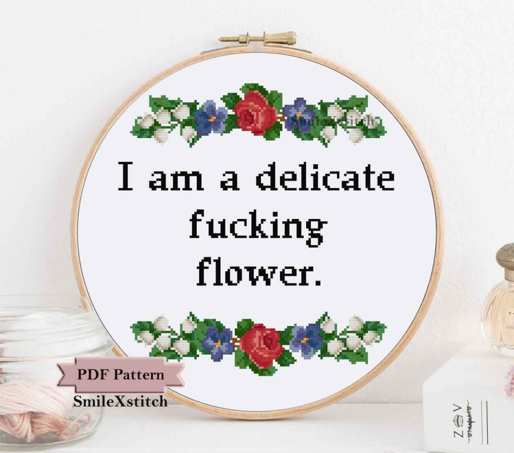 Feminist funny cross stitch pattern