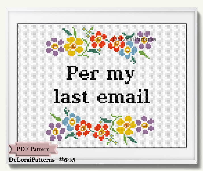 Per my last email funny cross stitch design